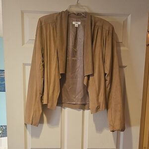 Cato Tan Women's Open-Front Blazer